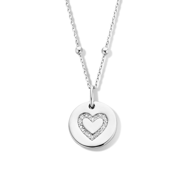 Collier coeur argent oxydes