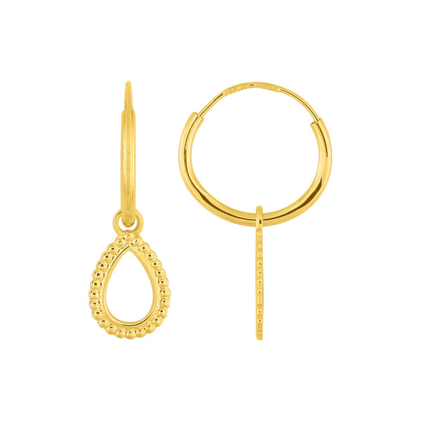 Boucles d'oreilles pendantes or jaune