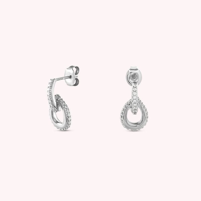 Boucles d'oreilles pendantes GEMINI - Cristal et Argenté AGATHA