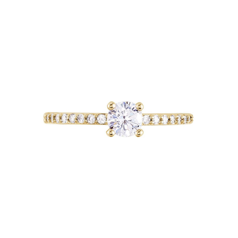 Solitaire diamant 0,10cts or bicolore blanc/jaune