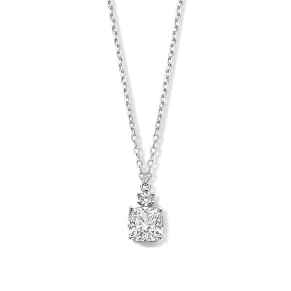 Collier en argent, pendentif serti de zirconium