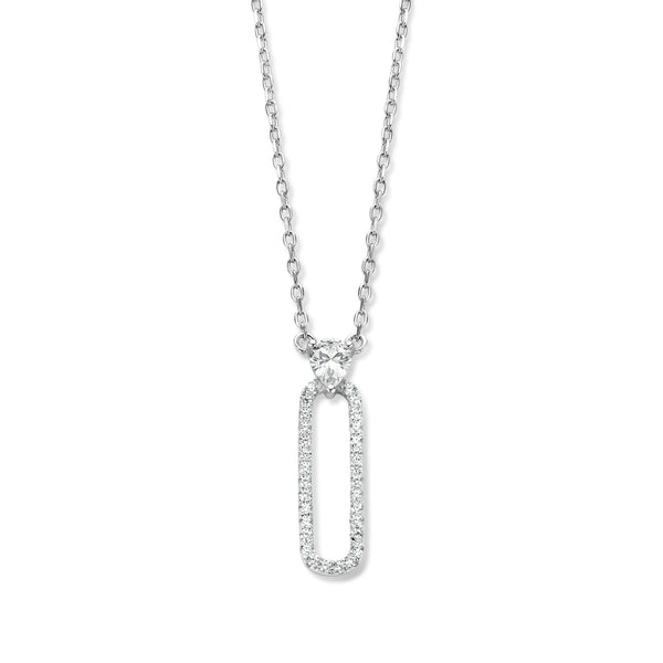 Collier argent serti de zirconium