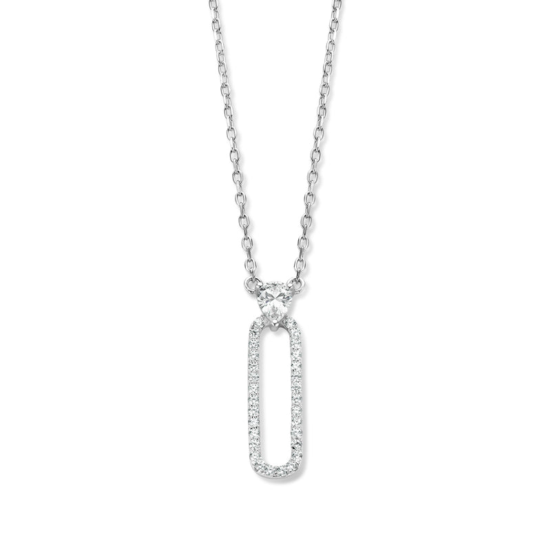 Collier argent serti de zirconium