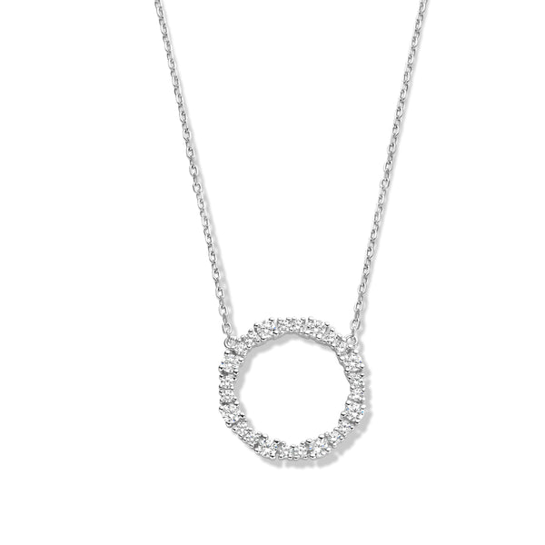 Collier pendentif rond argent et oxydes