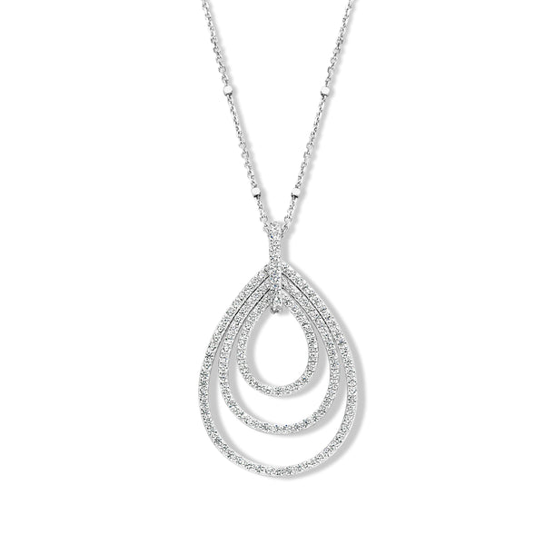 Collier goutte 3 rangs argent et oxydes