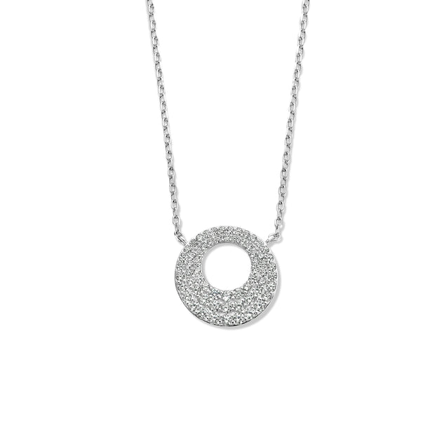 Collier argent et oxydes rond avec ouverture