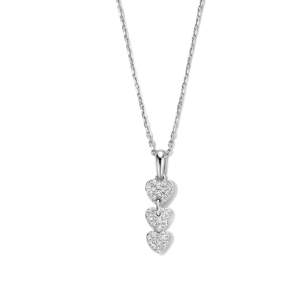 Collier en argent 3 cœurs oxydes