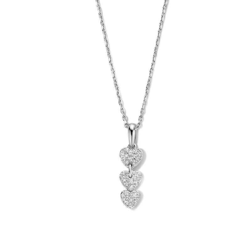 Collier en argent 3 cœurs oxydes