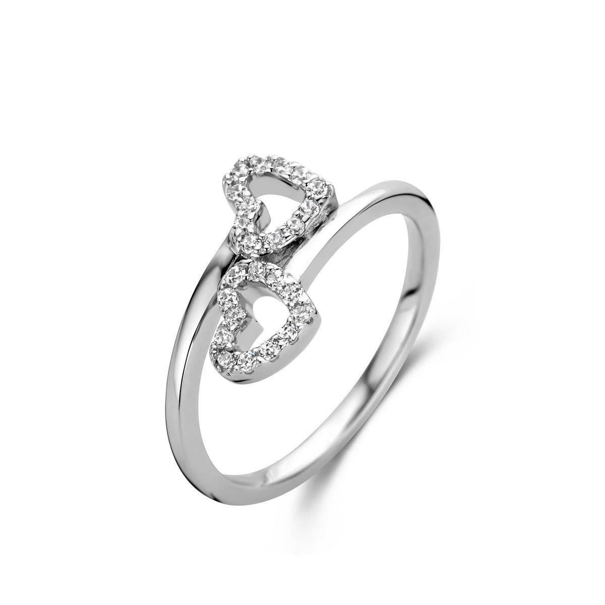 Bague En Argent Sterling Avec Pendants Cœurs - Taille 54 - Occasion - Superbe Pièce