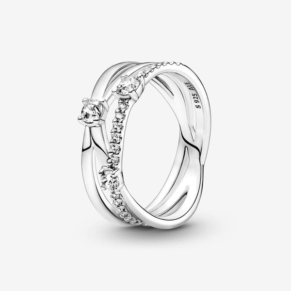 Anneau triple scintillant argent, PANDORA