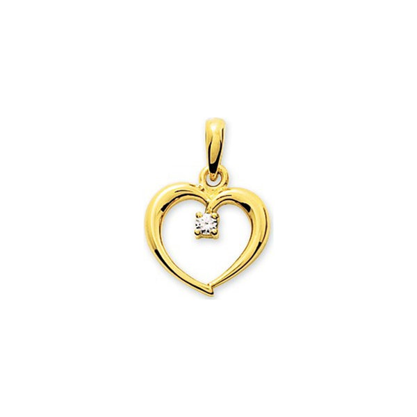 Pendentif coeur oxyde or jaune