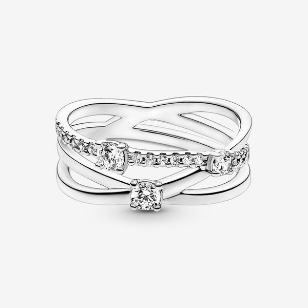 Anneau triple scintillant argent, PANDORA