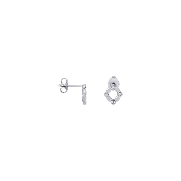 Boucles D'oreilles Puces Galet, argent SAUNIER