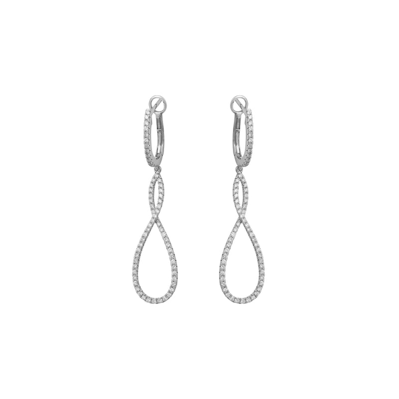 Boucles d'oreilles diamants et or blanc